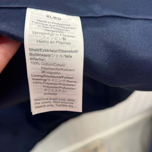 J.Crew 100% Cotton Navy Trench Rain Coat Sz XL - Picture 5 of 6